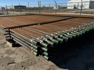 white-and-yellow-band-oilfield-pipe