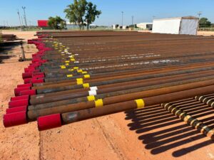 2-7-8 inch white and yellow band used tubing